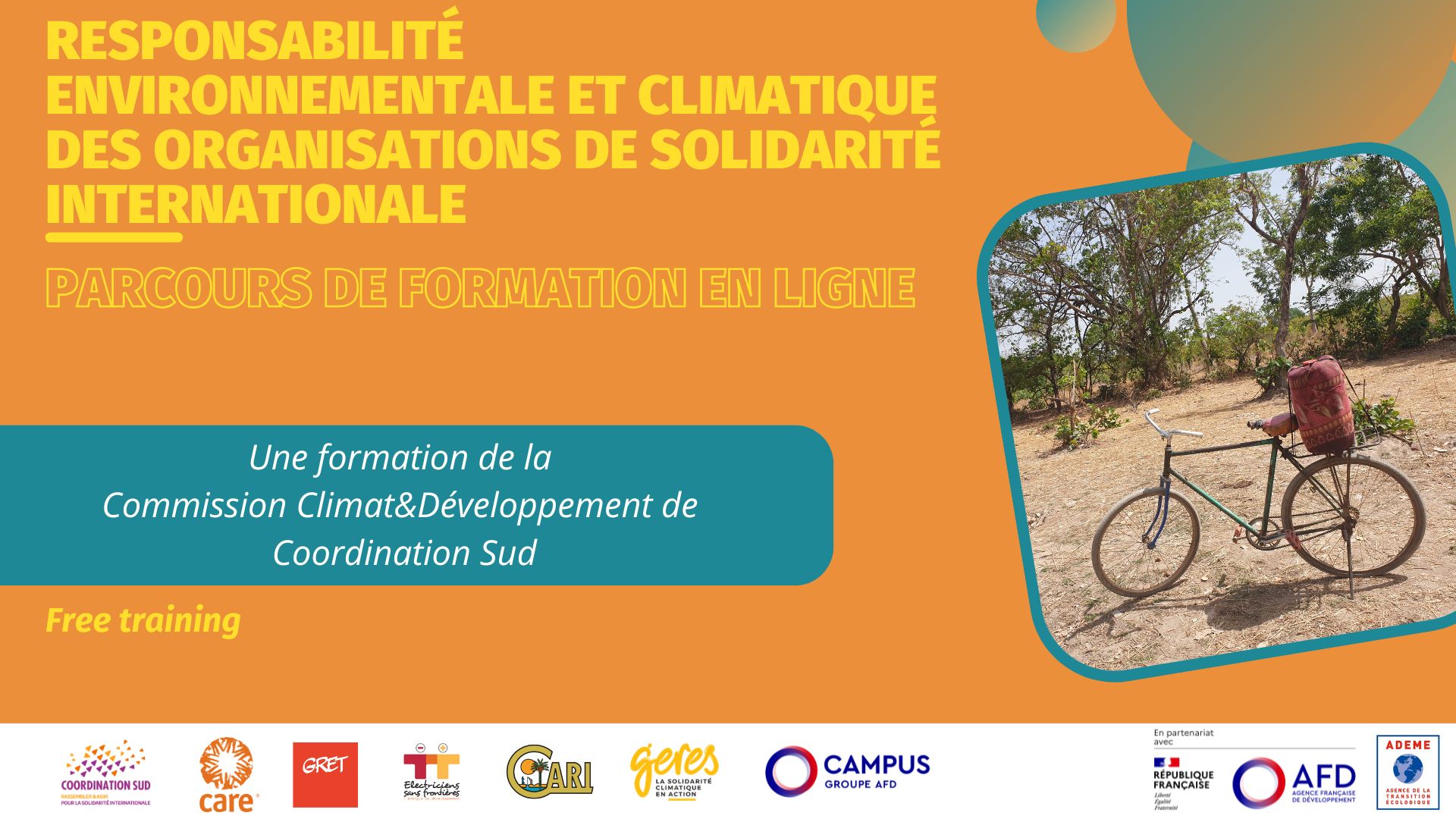 Page d'accueil du MOOC "Responsabilité environnementale et climatique des organisations de solidarité internationale"