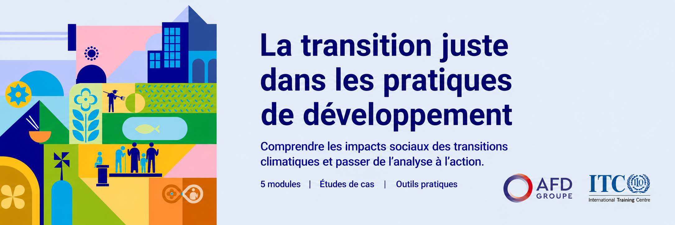 Bannière du MOOC La transition juste dans les pratiques de développement